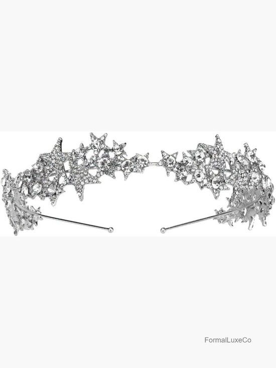 Rhinestone Star Tiara Headband - Crystal Bridal Crown Wedding Hair Accessory main image 7